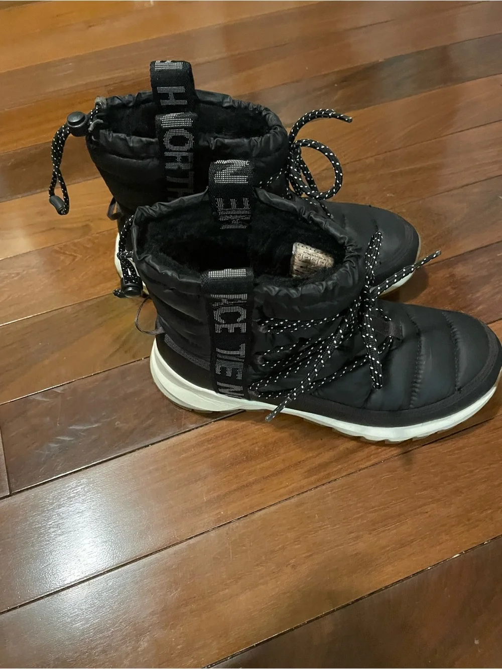 North Face Thermoball lace up winter boots, size 8